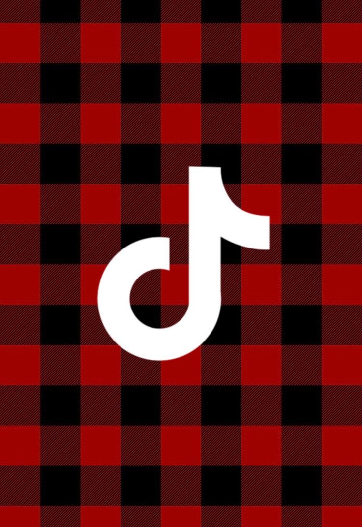 a red and black plaid pattern with the letter j on it