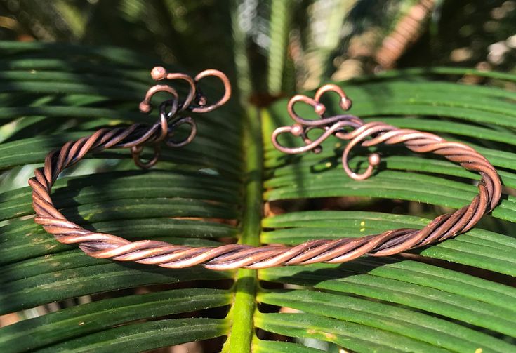 Twisted Copper Bracelet - adjustable Adjustable Hand Forged Bronze Bracelets, Adjustable Spiral Copper Bracelets, Adjustable Copper Spiral Bracelet, Adjustable Spiral Copper Bracelet, Wrapped Bracelets, Wire Jewelry Patterns, Wire Jewelery, Fusion Beads, Viking Designs