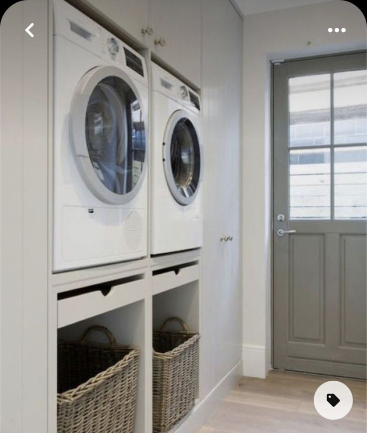 a washer and dryer in a laundry room