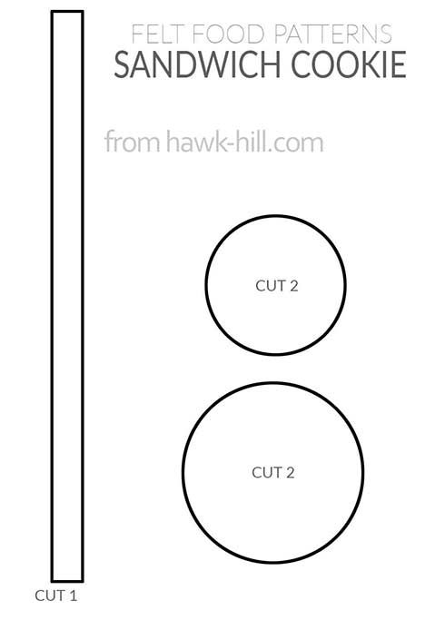 a diagram showing how to cut out the pattern for a sandwich cookie with two circles