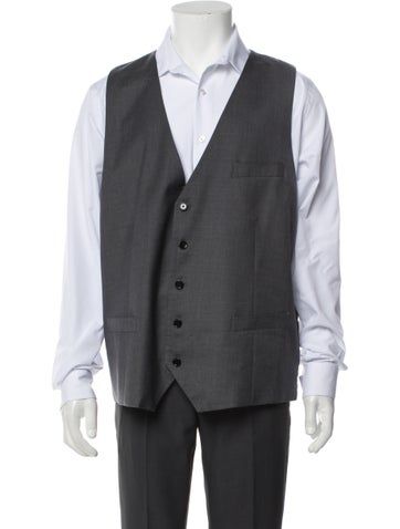 Indochino Wool Suit VestGreySatin LiningButton ClosuresFit:Suiting by Indochino typically fit true to size. Formal Gray Suit With Pockets, Gray Single Button Semi-formal Suits, Suit Vest, Wool Suit, Wool, Mens Outfits, Clothes