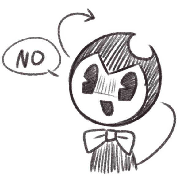 a drawing of a person with a speech bubble above their head that says, no