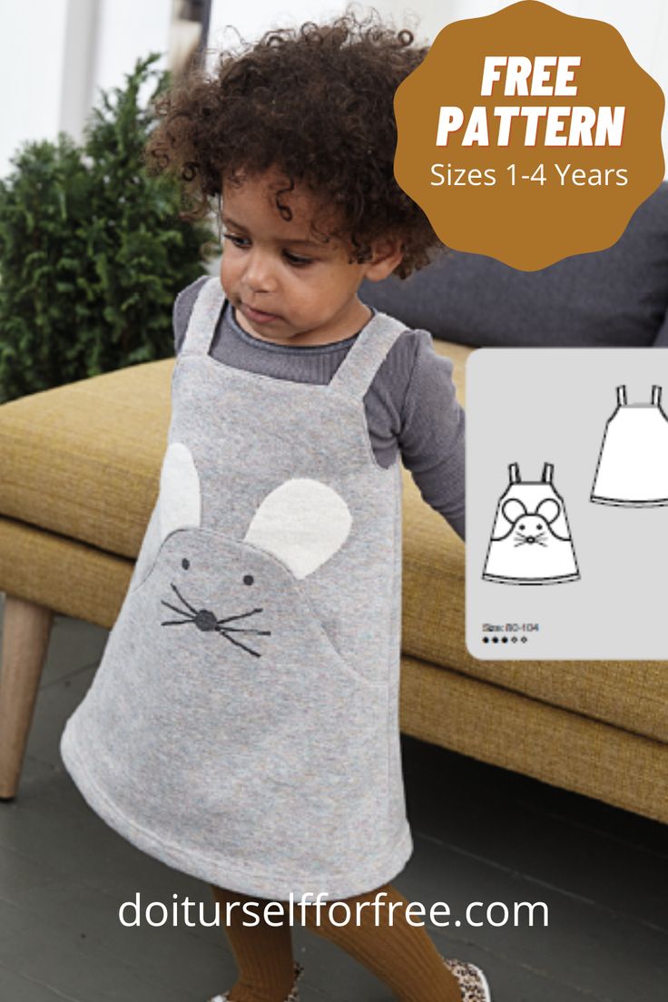 Explore a wide range of free sewing patterns and fashion embroidery and diy magazines at doiturselfforfree.com.Create amazing things for children and babies, men and women, and even home ware for free.All the free patterns are available in PDF format. Baby Pinafore Dress, Baby Sewing Patterns Free, Toddler Sewing Patterns, Toddler Patterns, Baby Clothes Patterns Sewing, Sewing Baby Clothes, Sewing Kids Clothes, Dress Patterns Free, Free Sewing Pattern