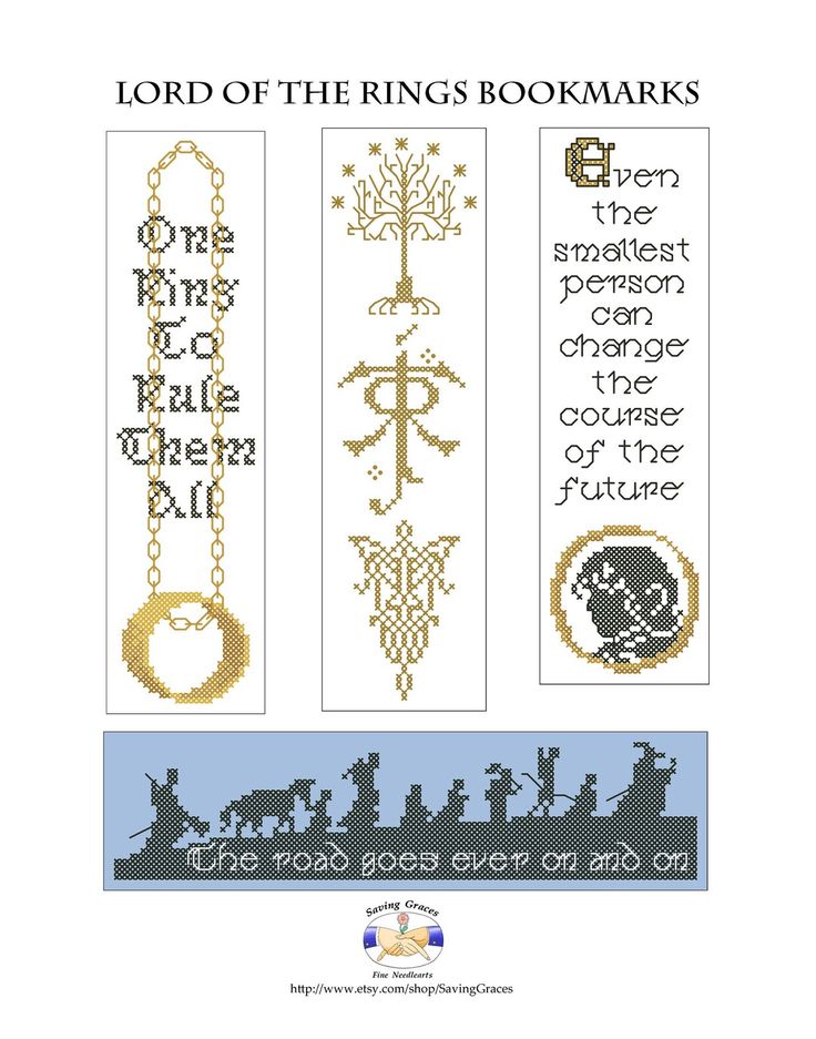 the lord of the rings bookmarks cross stitch pattern