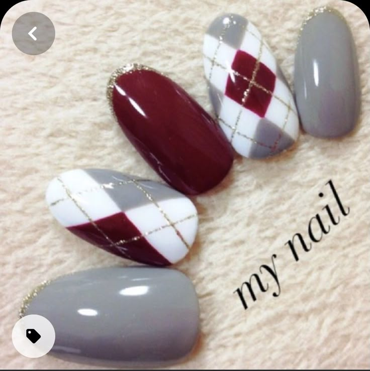 Argyle Nails, Plaid Nail Designs, Christmas Nail Design, Pink Nail Art Designs, Kutek Disney, Plaid Nails, Nail Art Techniques, Pink Nail Art, Nail Art Designs Videos