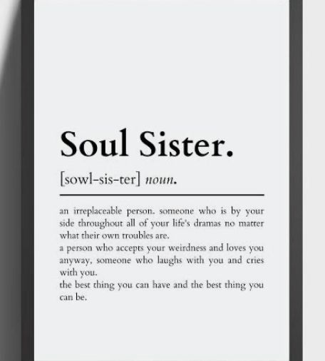 a black and white book cover with the words soul sister on it's page