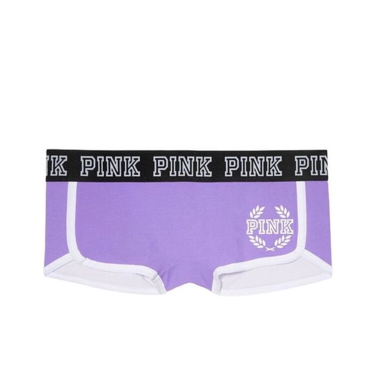 Purple Logo Boyshorts Summer Letter Print Short Boxer Briefs, Trendy Short Boxer Briefs For Loungewear, Purple Stretch Pajama Shorts, Camilla Mendes, Vs Logo, Pink Hoodie Victoria Secret, Purple Logo, Pink Nation, Pink Pin