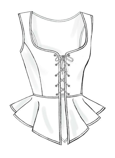 a drawing of a dress with laces on the bottom