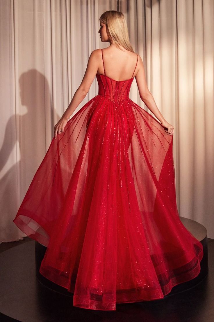 Find the Red Cinderella Divine CD863 Long Formal Beaded Sheer Dress at The Dress Outlet. Free shipping! Intricate Architecture, Prom Mermaid, Tulle Overskirt, Gown For Prom, Formal Prom Dresses Long, Military Ball Dresses, Cinderella Divine, Rose Champagne, Sheath Gown