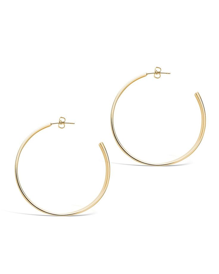 Every woman should have a good set of hoop earrings in her collection! Whether you love silver or gold best, you'll be pleased with these sleek and glamorous graduating hoop earrings. (Why not treat yourself and get a pair in every tone? You deserve it!) Materials: 14K gold or rhodium plated brass Features: 2" hoop, Lead & Nickel free, post back You Deserve It, Free Post, Silver Hoop Earrings, Treat Yourself, Every Woman, You Deserve, Rhodium Plated, Or Rose, Gold Earrings