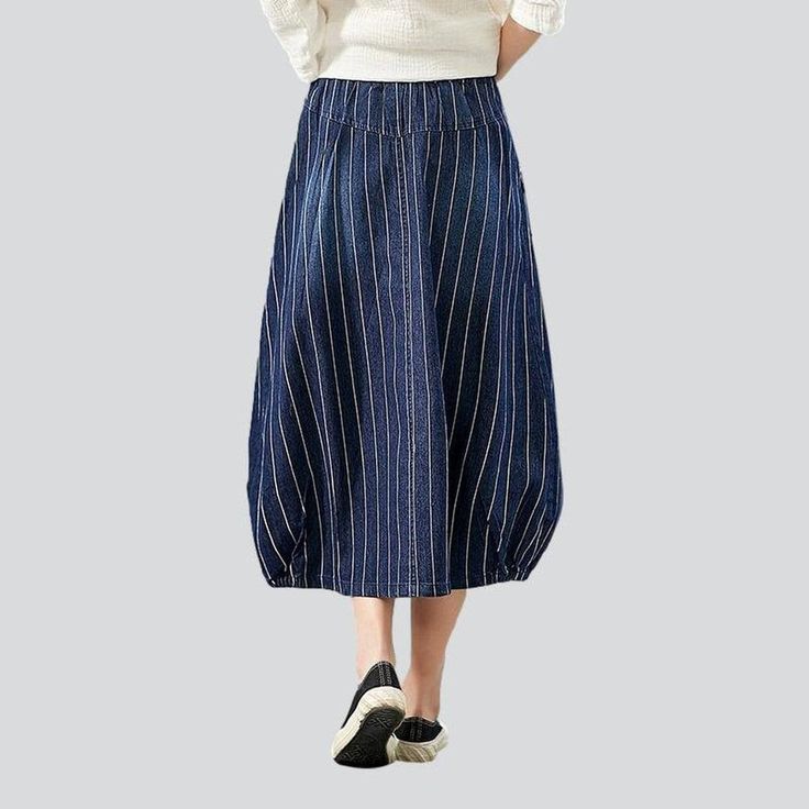 Make a statement in the 2023 Autumn Collection with this striped long women's denim skirt! Turn heads and channel the spirit of the millennium with this Y2K-inspired creation. boasting a high-waisted cut. sanded finish. and rubber closure. A unique blend of vintage and modern. this skirt promises to elevate your look with effortless sophistication.Why You'll Fall In LoveThis skirt is a timeless classic. offering a high-waisted silhouette with a unique. Y2K-inspired charm. Its vertical stripes. s Black Denim Skirts, Denim Skirts Online, Womens Denim Skirts, Black Denim Skirt, Denim Skirt Women, Denim Pants Women, Autumn Collection, Denim Skirts, 2023 Autumn