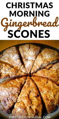 christmas morning gingerbread scones with text overlay