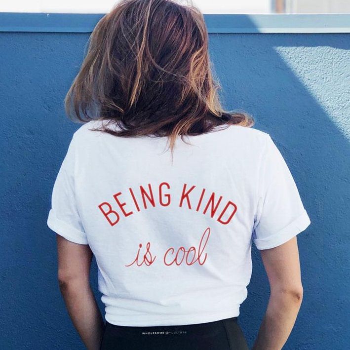 Being Kind Is Cool Size Medium Wholesome Culture Nwot Printed On Next Level Sustainable Tumblr T Shirt, Comfy Shirts, Cute Tshirts, 로고 디자인, Cute Woman, Cool Tees, Clothing Company, Cool T Shirts, Tshirt Print