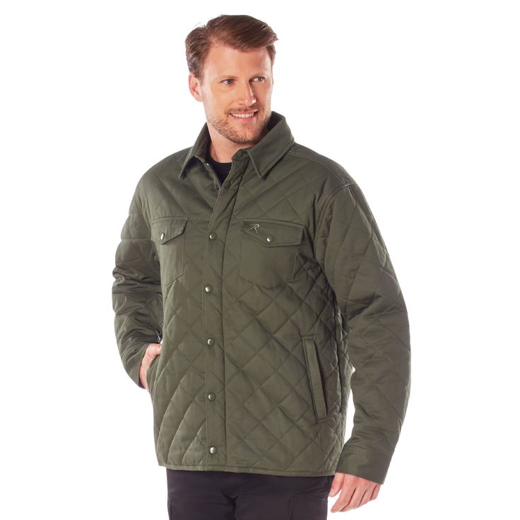 Navigate the great outdoors in style and comfort with our Diamond Quilted Cotton Jacket. This midweight jacket is a great outer layer for spring and fall activities like hiking on a trail, sitting around the campfire, and cleaning up the yard, along with casually wearing around town or during a weekend trip. Without a doubt, this quilted will become part of your go-to outdoor wardrobe! Warm and Comfortable Composition: With stylish 7 OZ diamond quilting, a 100% cotton twill outer shell, a 100% cotton flannel body liner, 100% polyester taffeta sleeve liners, and 3.5 OZ polyester filling, our insulated jackets provide all-day comfort and warmth, no matter the location. Protection from the Elements: These outdoor jackets feature a full-length front zipper with a 7-snap storm placket flap that Winter Camping Long Sleeve Outerwear, Long Sleeve Fleece-lined Outerwear For Camping, Winter Camping Outerwear, Long Sleeve Winter Outerwear For Camping, Winter Long Sleeve Outerwear For Camping, Functional Long Sleeve Outerwear For Camping, Winter Utility Puffer Jacket For Outdoor, Utility Style Winter Puffer Jacket For Outdoor, Fall Windbreaker With Fleece Lining For Outdoor Activities