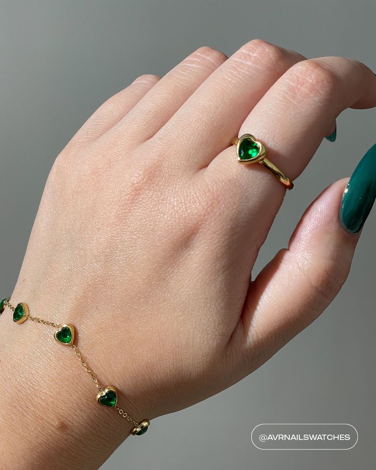 Elevate your wrist with the enchanting beauty of our Esmeralda Bracelet. A symbol of inspiration, balance, wisdom, and patience, the emerald's rich green hue is a testament to your vitality and passion. Elegant Gemstone Jewelry For Friendship, Adjustable Jewelry For Her With May Birthstone, Promise Jewelry With May Birthstone, Adjustable Green Birthstone Jewelry, Gold Bracelets For May Birthstone, Green Jewelry For May Birthstone, Spiritual Dark Green Jewelry As A Gift, Green Birthstone Jewelry For May, Emerald Birthstone Jewelry For Promise