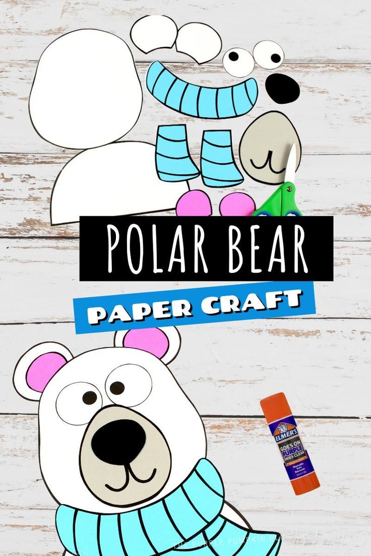 polar bear paper craft for kids to make