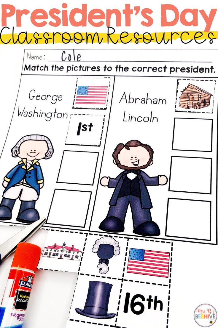 George Washington Activities, George Washington Craft, Abraham Lincoln Craft, Abraham Lincoln Activities, George Washington And Abraham Lincoln, Kindergarten Social Studies, Social Studies Activities, Kindergarten Lessons, Primary Students