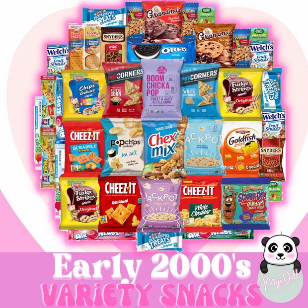 an image of various snacks in the shape of a heart