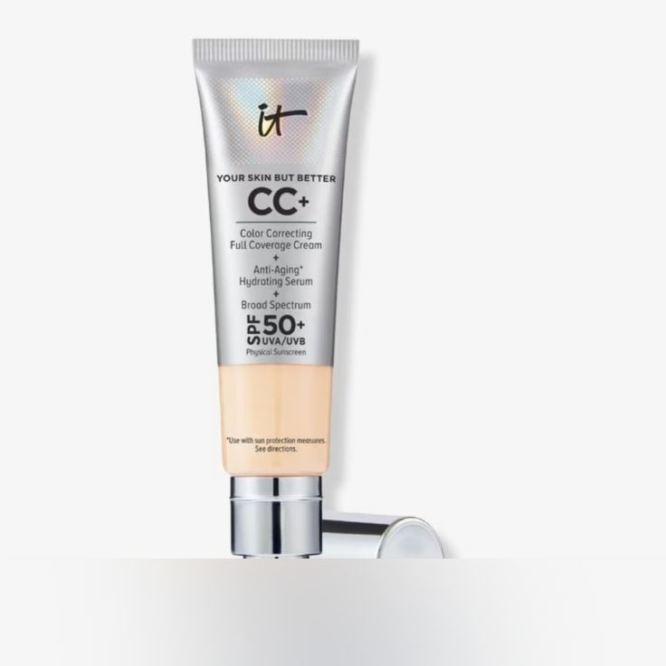 It Cosmetics Cc+ Cream With Spf 50+ Goes Beyond Color-Correcting To Include Your Full Coverage Foundation, Anti-Aging Serum And Mineral Sunscreen In One. It Cc Cream, It Cosmetics Cc Cream, Physical Sunscreen, Color Correcting, Aging Serum, Full Coverage Foundation, It Cosmetics, Hydrating Serum, Mineral Sunscreen