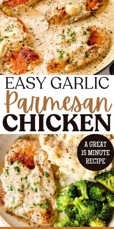 this easy garlic parmesan chicken recipe is the perfect weeknight dinner