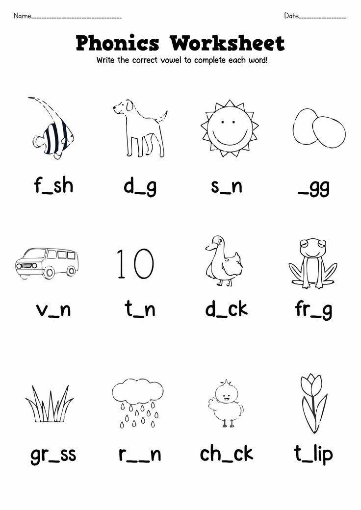 the worksheet for phonics worksheet is shown in black and white