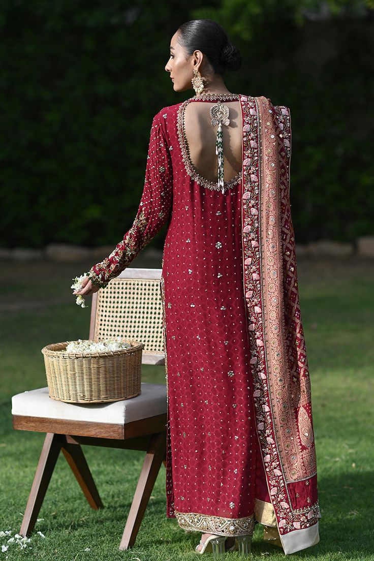 Traditional Floor-length Kundan Kurta, Long Sleeve Raw Silk Lehenga With Dabka, Wedding Kurta With Mirror Work In Jamawar, Wedding Jamawar Kurta With Mirror Work, Floor-length Kundan Kurta For Eid, Anarkali Kurta With Kundan, Long Sleeve Jamawar Lehenga With Dupatta, Jamawar Churidar With Gota Work For Eid, Anarkali Churidar With Intricate Embroidery For Traditional Ceremonies