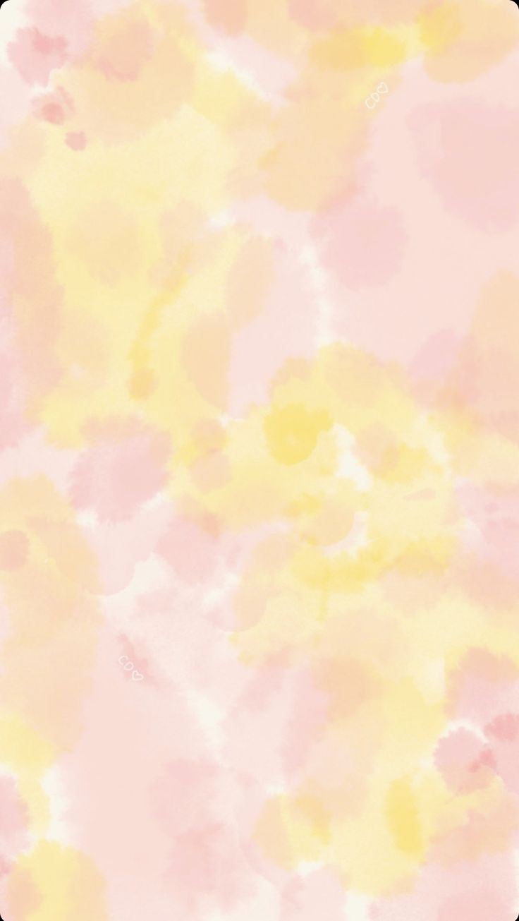 a pink and yellow background with lots of small flowers on it's side,