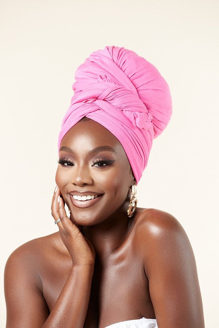 Pink Headwrap, African Head Dress, Headwrap Hairstyles, African Hair Wrap, Headwrap Tutorial, Head Wrap Styles, Hair Wrap Scarf, Hair Scarf Styles, Mode Turban