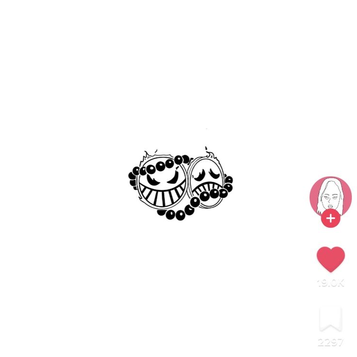 an image of two cartoon faces on a white background with hearts and cross in the middle