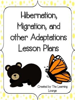 a bear and butterfly with the words, liberation, migration, and other adaptions lesson plans