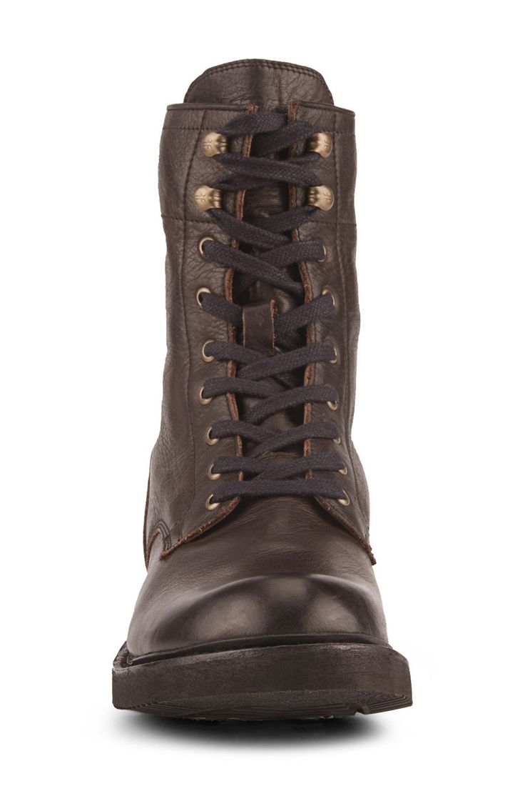 Rugged leather lends a military-inspired look to a handcrafted boot outfitted with a cushioned footbed and flexible, slip-resistant sole. Lace-up style Cushioned footbed Leather upper and lining/rubber sole Handcrafted in Mexico Combat Boots Men, Handcrafted Boots, Rugged Leather, Combat Boot, Military Inspired, Boots Outfit, Up Styles, Boots Men, Dean