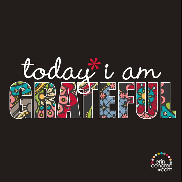 the words today i am grateful written in colorful letters on black paper with red border