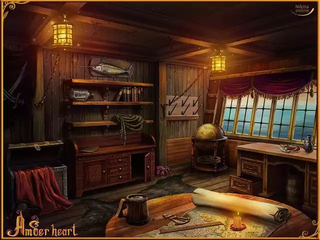 an image of a room that looks like it is in a pirate's house