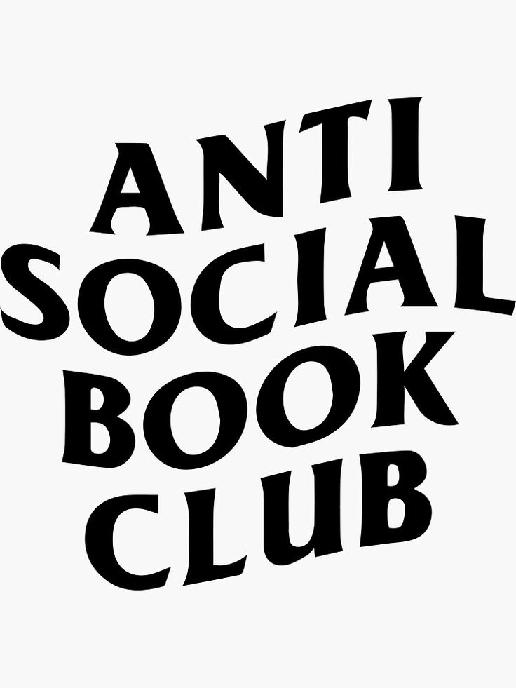 an anti social book club logo with the words'anti social book club'in black and white