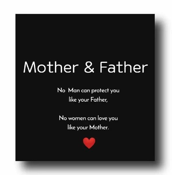 a card with the words mother and father written on it, in white lettering that reads no man can protect you like your mom