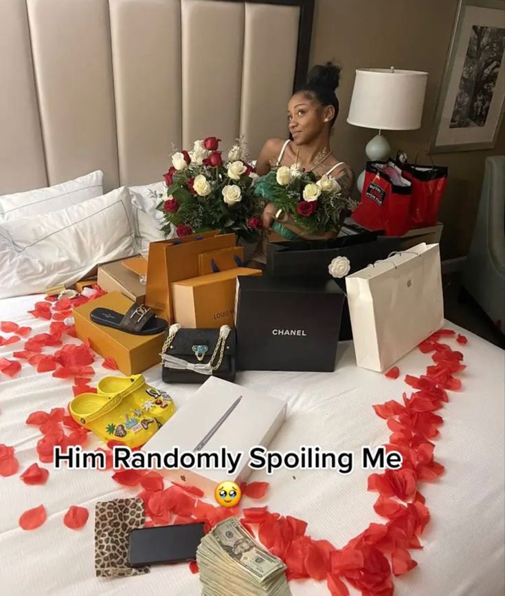 Spoiled Love Aesthetic, Rich Black Love, Rich Boyfriend Quotes, Man Spoiling His Woman, Man Spoiling His Woman Aesthetic, Getting Spoiled By Your Man, Rapper Girlfriend Aesthetic, How To Treat Your Girlfriend, Being Spoiled By A Man