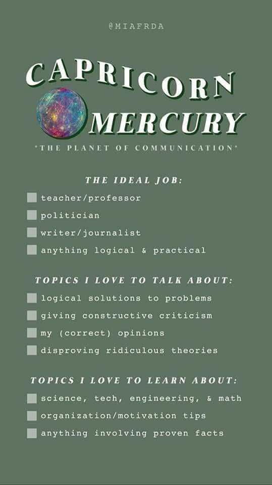 the poster for capricorn mercury, which is featured in an article