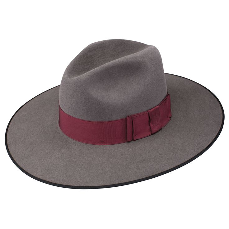 Stetson Tri-City Wide Brim Fur Felt Fedora: DelMonico Hatter Modern Wide Brim Hat For Formal Occasions, Modern Fitted Fedora With Short Brim, Luxury Fur Felt Hat With Curved Brim, Chic Fedora With Flat Crown For Formal Occasions, Luxury Felt Hat With Flat Crown, Chic Formal Fedora With Flat Crown, Luxury Wide Brim Fur Felt Hat, Modern Fitted Fedora With Flat Brim, Elegant Fur Felt Fedora For Fall