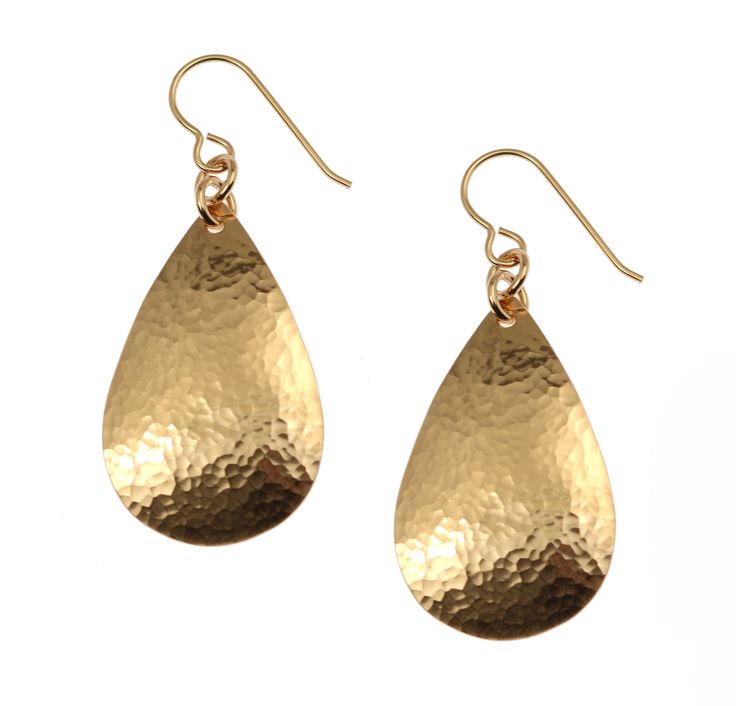 Finish off any casual or formal look with these subtle, yet stylish Small Hammered Bronze Teardrop Earrings. The handcrafted earrings take on a traditional teardrop shape that is timeless enough to be worked into any sort of ensemble effortlessly. The design of the earrings offers a solid body with plenty of surface area to show off the unique, multifaceted, hammered detailing. Built to last, the earrings are fashioned out of tough and resilient bronze metal without being too heavy to comfortabl 8th Wedding Anniversary Gift, 8th Wedding Anniversary, Bronze Earrings, Bronze Jewelry, Gold Bracelet For Women, Copper Bracelet, Handcrafted Earrings, Copper Earrings, Online Earrings