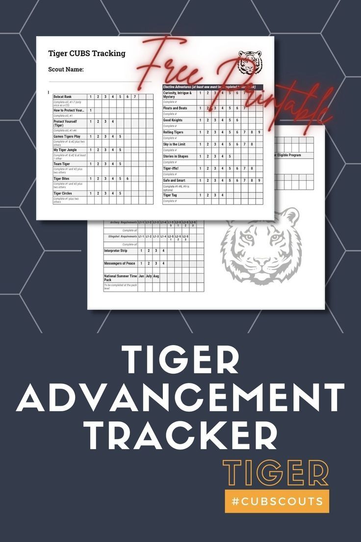 the tiger tracker is shown in red and black, with an image of a tiger's head on it