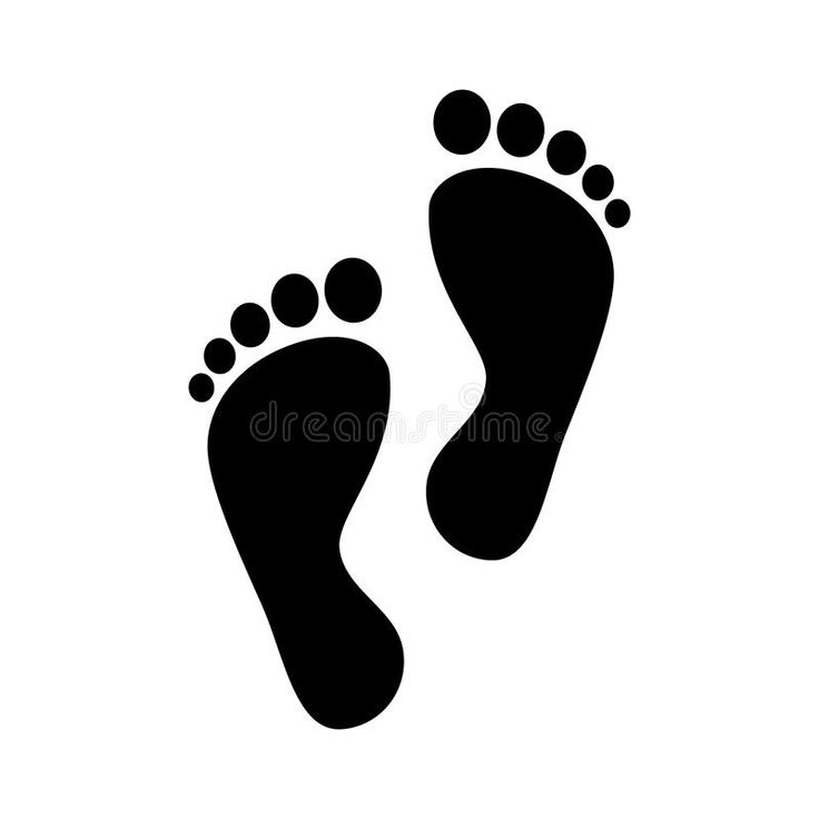 black footprints on white background royalty illustration