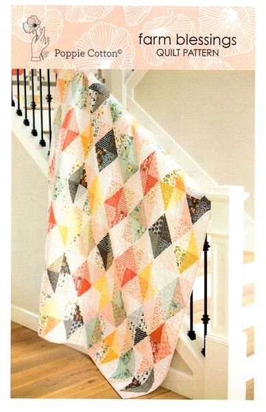 an image of a quilt on the stairs