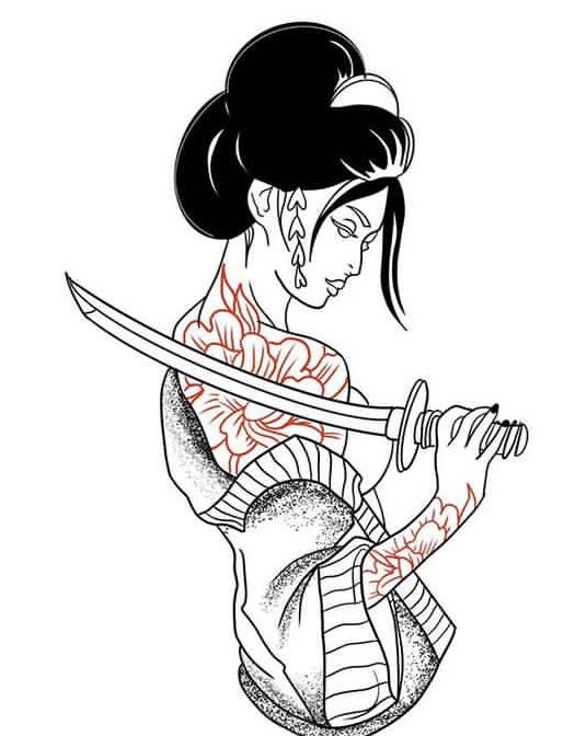 Asian Female Tattoo, Japanese Pinup Tattoo, Chinese Lady Tattoo, Japanese Goddess Tattoo, Japanese Mini Tattoo, Japanese Swordsman Tattoo, Geisha Hannya Tattoo, Japanese Lady Tattoo, Female Samurai Tattoo