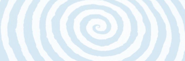 an image of a spiral pattern in light blue and white colors with the center being distorted