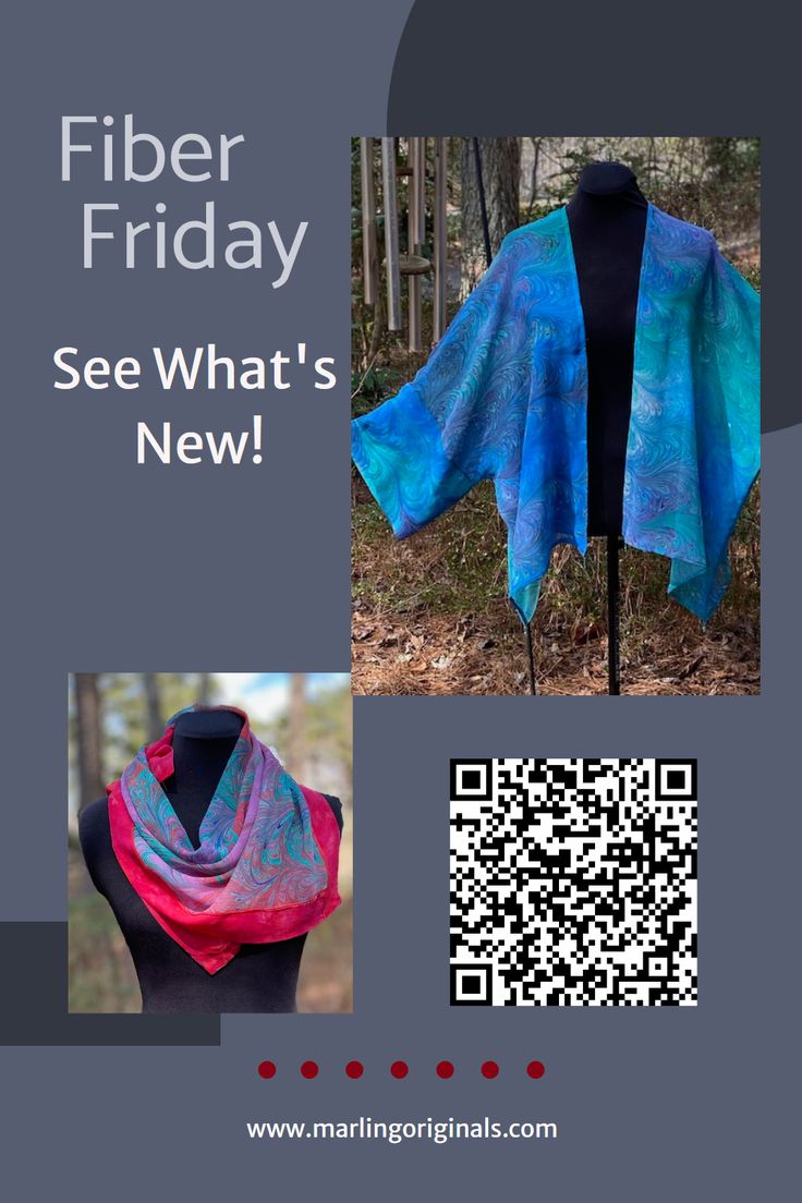 Join us for another exciting Fiber Friday! This week, we're featuring a new wrap/jacket for larger sizes, several new stunning scarves, and jewel toned silk tops made just for you. Don't miss out on these fabulous new items – be sure and check them out today! Colorful Tops, Silk Tops, Spring Scarves, Silk Bag, Wrap Jacket, Kimono Jacket, Unique Outfits, Art Clothes, Jacket Sale