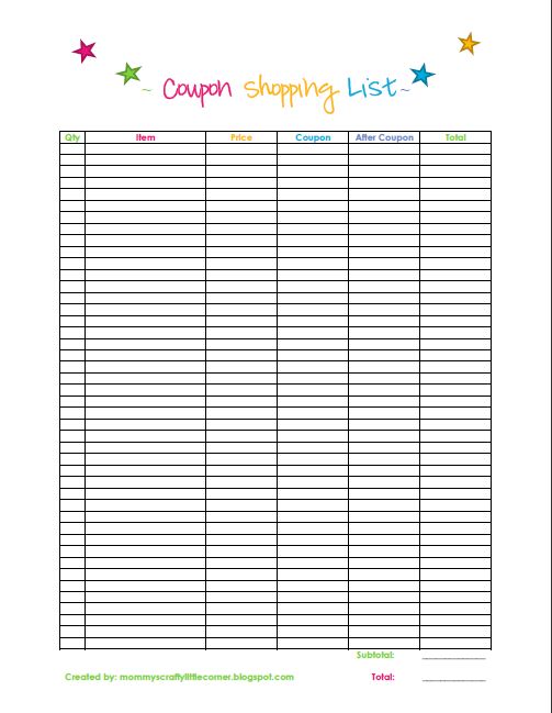 a printable coup list with stars on it