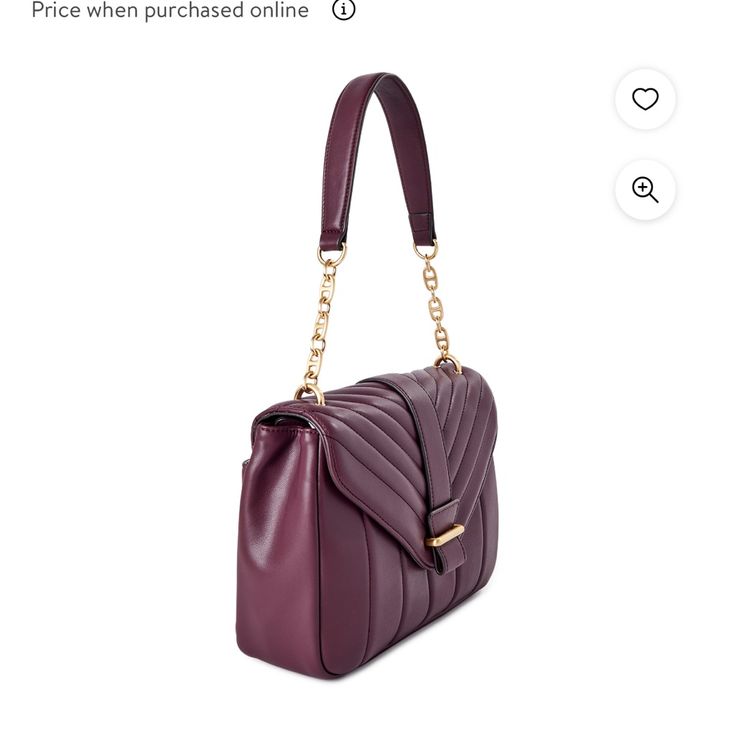 Time And Tru Women's Satchel Mimi Handbag Trendy Satchel Bag With Magnetic Closure, Versatile Satchel Flap Bag For Shopping, Shopping Bags With Gold-tone Hardware And Flap, Shopping Bags With Detachable Handle And Flap Shape, Trendy Tote Bag With Magnetic Closure, Versatile Satchel Bag With Magnetic Closure, Chic Bags With Detachable Handle And Flap, Chic Purple Everyday Bags, Chic Purple Box Bag For Everyday Use