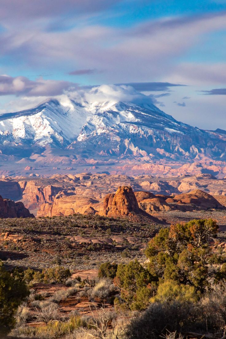 the mountains are covered with snow in the desert