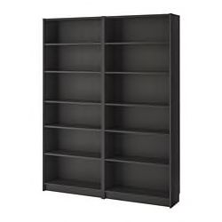 an empty bookcase on a white background