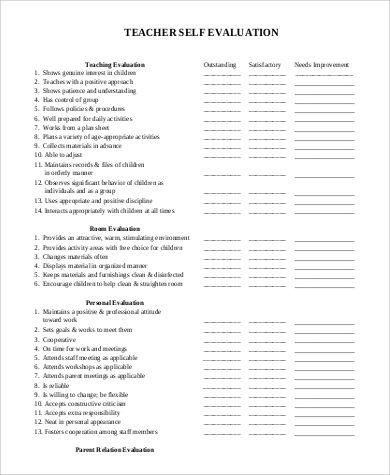 the teacher's checklist is shown in this document